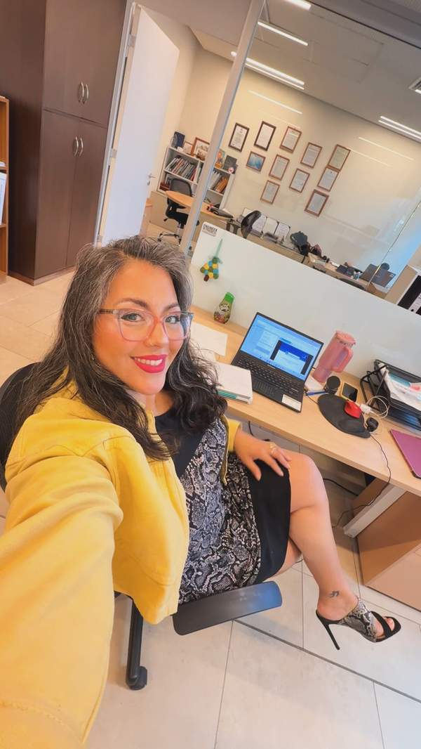Malvina Núñez en su lugar de trabajo